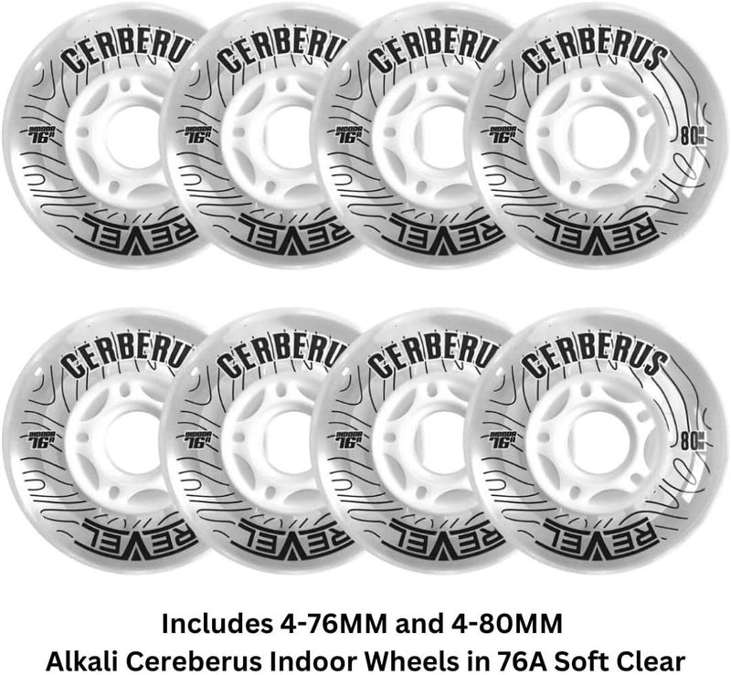 Alkali Hilo 4-76MM/4-80MM Indoor Inline Roller Hockey Wheels 8 Pack - 74A X-Soft 76A Soft - Image 2